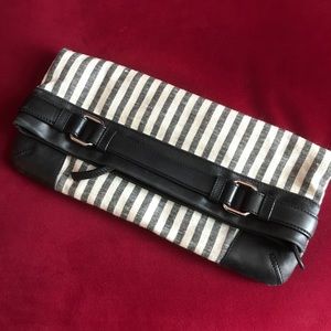 Clutch - Leather and Linen / Cotton